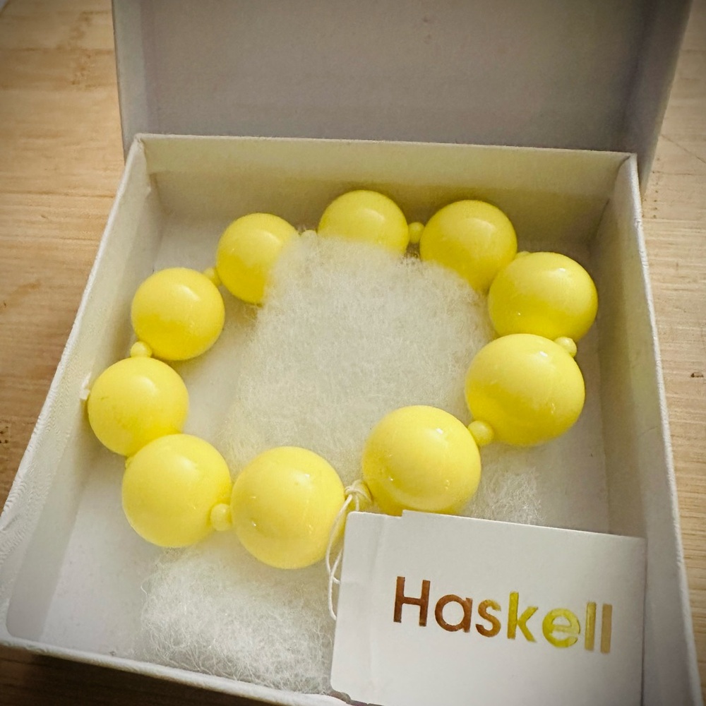 Haskell_Yellow Beaded Stretch Bracelet